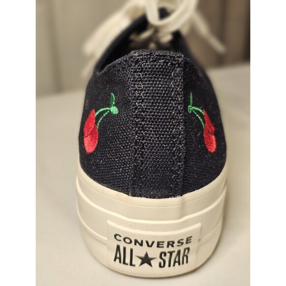 Converse Chuck Taylor AS Cherries Platform Shoe, A08862F Multi Sizes Black/E/Red - Picture 3 of 8